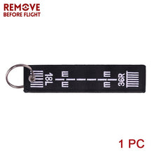 Load image into Gallery viewer, Remove Before Flight Car Keychains Berloques Red Embroidery Highlight Key Fobs Chains Jewelry Aviation Gifts Chaveiro Masculino