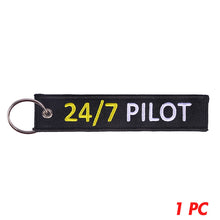 Load image into Gallery viewer, Remove Before Flight Car Keychains Berloques Red Embroidery Highlight Key Fobs Chains Jewelry Aviation Gifts Chaveiro Masculino