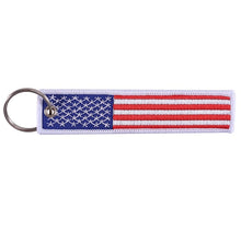 Load image into Gallery viewer, Remove Before Flight Car Keychains Berloques Red Embroidery Highlight Key Fobs Chains Jewelry Aviation Gifts Chaveiro Masculino