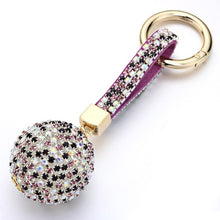 Load image into Gallery viewer, Full Ball Crystal Keychain Rhinestone Leather Strap High Quality Handbag Purse Bag Pendant Charm Keyring For Car Key Chain K399
