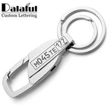 Load image into Gallery viewer, Customized Keychain For Car Plate Number Logo Anti-lost Keyring Engraved Name Key Chain Ring Personalized Gift For Men K372C