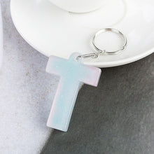 Load image into Gallery viewer, 1PC KEYRING pink/blue English word English Letter Keychain glitter resin A TO Q handbag charms for woman