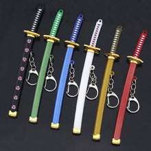 Load image into Gallery viewer, Anime One Piece Keychain Keyrings Roronoa Zoro Sword kitetsu Toy Model Metal Key Ring llaveros Key Chain Chaveiro Jewelry