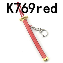 Load image into Gallery viewer, Anime One Piece Keychain Keyrings Roronoa Zoro Sword kitetsu Toy Model Metal Key Ring llaveros Key Chain Chaveiro Jewelry