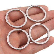 Load image into Gallery viewer, 10pcs/lot Stainless Steel Hole Key Ring Key Chain 20/23/25/28/30/33/35mm Women Steel Round Split Cute Keychain Gifts for Men