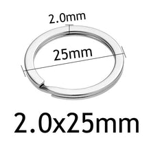 Load image into Gallery viewer, 10pcs/lot Stainless Steel Hole Key Ring Key Chain 20/23/25/28/30/33/35mm Women Steel Round Split Cute Keychain Gifts for Men