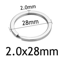 Load image into Gallery viewer, 10pcs/lot Stainless Steel Hole Key Ring Key Chain 20/23/25/28/30/33/35mm Women Steel Round Split Cute Keychain Gifts for Men
