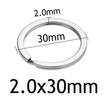 Load image into Gallery viewer, 10pcs/lot Stainless Steel Hole Key Ring Key Chain 20/23/25/28/30/33/35mm Women Steel Round Split Cute Keychain Gifts for Men