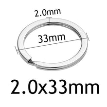 Load image into Gallery viewer, 10pcs/lot Stainless Steel Hole Key Ring Key Chain 20/23/25/28/30/33/35mm Women Steel Round Split Cute Keychain Gifts for Men