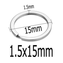 Load image into Gallery viewer, 10pcs/lot Stainless Steel Hole Key Ring Key Chain 20/23/25/28/30/33/35mm Women Steel Round Split Cute Keychain Gifts for Men
