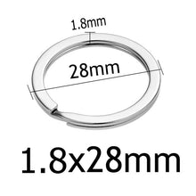 Load image into Gallery viewer, 10pcs/lot Stainless Steel Hole Key Ring Key Chain 20/23/25/28/30/33/35mm Women Steel Round Split Cute Keychain Gifts for Men