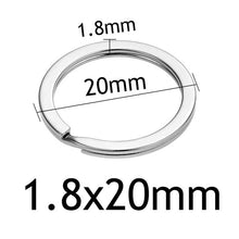 Load image into Gallery viewer, 10pcs/lot Stainless Steel Hole Key Ring Key Chain 20/23/25/28/30/33/35mm Women Steel Round Split Cute Keychain Gifts for Men