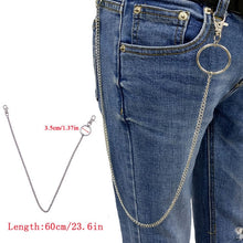 Load image into Gallery viewer, BLA Metal Trousers Pant Chain Punk Hip-hop Chain Waist Link Metal Silver Key Chain Jeans Waist Link Keyring Jewelry Z30
