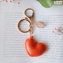 Load image into Gallery viewer, Women New Macaron Cake keychain PU love alloy leaf Key Chain Charm Bag pendant Key Ring Best Party Gift Jewelry K3006