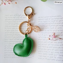 Load image into Gallery viewer, Women New Macaron Cake keychain PU love alloy leaf Key Chain Charm Bag pendant Key Ring Best Party Gift Jewelry K3006