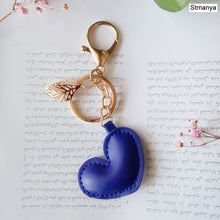Load image into Gallery viewer, Women New Macaron Cake keychain PU love alloy leaf Key Chain Charm Bag pendant Key Ring Best Party Gift Jewelry K3006