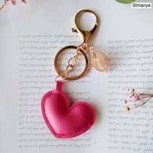 Load image into Gallery viewer, Women New Macaron Cake keychain PU love alloy leaf Key Chain Charm Bag pendant Key Ring Best Party Gift Jewelry K3006