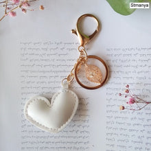 Load image into Gallery viewer, Women New Macaron Cake keychain PU love alloy leaf Key Chain Charm Bag pendant Key Ring Best Party Gift Jewelry K3006