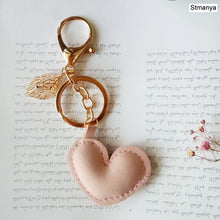 Load image into Gallery viewer, Women New Macaron Cake keychain PU love alloy leaf Key Chain Charm Bag pendant Key Ring Best Party Gift Jewelry K3006