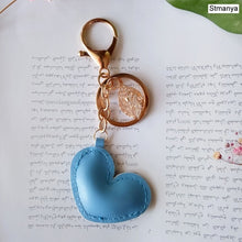 Load image into Gallery viewer, Women New Macaron Cake keychain PU love alloy leaf Key Chain Charm Bag pendant Key Ring Best Party Gift Jewelry K3006