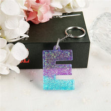 Load image into Gallery viewer, 1PC Women Keychains Handbag Pendants English Letter Keyring Charms Glitter Resin Words A to Z Custom Made Welcome