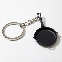 Load image into Gallery viewer, 3D Fashion Eat Chicken Key RING Pendant Battle Frying Pan Helmet 98k Keychain Jewelry