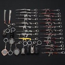 Load image into Gallery viewer, FREE SHIPPING Hot PUBG FPS Game Player Unknown's Battle Grounds 3D Keychain weapon eat chicken game tonight Men's car keychain