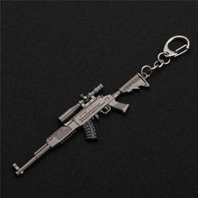 Load image into Gallery viewer, FREE SHIPPING Hot PUBG FPS Game Player Unknown's Battle Grounds 3D Keychain weapon eat chicken game tonight Men's car keychain