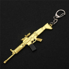 Load image into Gallery viewer, FREE SHIPPING Hot PUBG FPS Game Player Unknown's Battle Grounds 3D Keychain weapon eat chicken game tonight Men's car keychain