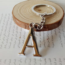 Load image into Gallery viewer, DIY A-Z Letters key Chain Car Men Metal Keychain Ring Women Car Key Ring Simple Silver Color Letter Name Key chain Party Gift