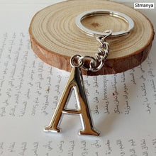 Load image into Gallery viewer, DIY A-Z Letters key Chain Car Men Metal Keychain Ring Women Car Key Ring Simple Silver Color Letter Name Key chain Party Gift