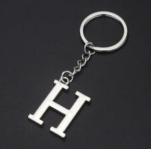 Load image into Gallery viewer, DIY A-Z Letters key Chain Car Men Metal Keychain Ring Women Car Key Ring Simple Silver Color Letter Name Key chain Party Gift