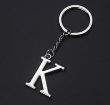 Load image into Gallery viewer, DIY A-Z Letters key Chain Car Men Metal Keychain Ring Women Car Key Ring Simple Silver Color Letter Name Key chain Party Gift
