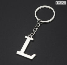 Load image into Gallery viewer, DIY A-Z Letters key Chain Car Men Metal Keychain Ring Women Car Key Ring Simple Silver Color Letter Name Key chain Party Gift