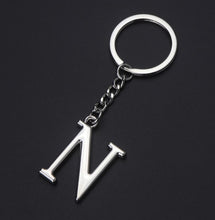 Load image into Gallery viewer, DIY A-Z Letters key Chain Car Men Metal Keychain Ring Women Car Key Ring Simple Silver Color Letter Name Key chain Party Gift