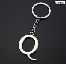 Load image into Gallery viewer, DIY A-Z Letters key Chain Car Men Metal Keychain Ring Women Car Key Ring Simple Silver Color Letter Name Key chain Party Gift