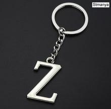Load image into Gallery viewer, DIY A-Z Letters key Chain Car Men Metal Keychain Ring Women Car Key Ring Simple Silver Color Letter Name Key chain Party Gift