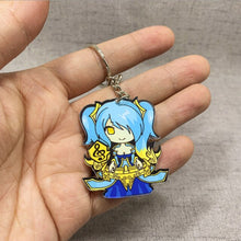 Load image into Gallery viewer, Lindo juego de dibujos animados League of New Legends llavero LOL figura de acrílico Rakan/Ahri/Riven/Yasuo bolsa colgante coche llave encanto Porte Clef