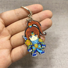 Load image into Gallery viewer, Lindo juego de dibujos animados League of New Legends llavero LOL figura de acrílico Rakan/Ahri/Riven/Yasuo bolsa colgante coche llave encanto Porte Clef
