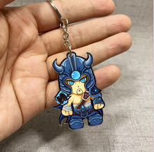Load image into Gallery viewer, Lindo juego de dibujos animados League of New Legends llavero LOL figura de acrílico Rakan/Ahri/Riven/Yasuo bolsa colgante coche llave encanto Porte Clef