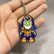 Load image into Gallery viewer, Lindo juego de dibujos animados League of New Legends llavero LOL figura de acrílico Rakan/Ahri/Riven/Yasuo bolsa colgante coche llave encanto Porte Clef
