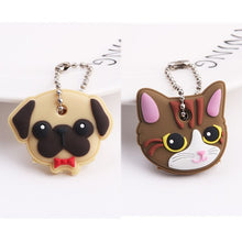 Load image into Gallery viewer, 2Pcs/set Protective Key Case Cover for Key Control Dust Cover Holder Cartoon Silicone Organizer cat Home Accessories Supplies