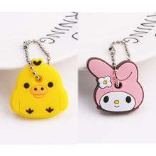 Load image into Gallery viewer, 2Pcs/set Protective Key Case Cover for Key Control Dust Cover Holder Cartoon Silicone Organizer cat Home Accessories Supplies