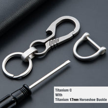 Load image into Gallery viewer, CQ High-Quality Real Titanium Key Chain Luxury Men Keychain Custom Lettering Ultra Lightweight EDC for Key Rings Holder Jewelry