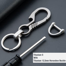 Load image into Gallery viewer, CQ High-Quality Real Titanium Key Chain Luxury Men Keychain Custom Lettering Ultra Lightweight EDC for Key Rings Holder Jewelry