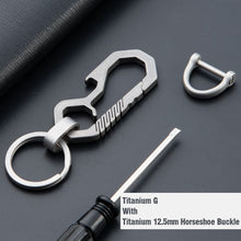Load image into Gallery viewer, CQ High-Quality Real Titanium Key Chain Luxury Men Keychain Custom Lettering Ultra Lightweight EDC for Key Rings Holder Jewelry