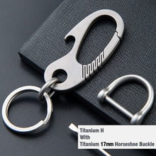 Load image into Gallery viewer, CQ High-Quality Real Titanium Key Chain Luxury Men Keychain Custom Lettering Ultra Lightweight EDC for Key Rings Holder Jewelry