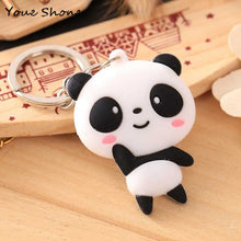 Load image into Gallery viewer, Cute cartoon Panda keychain Silicone Key chains For Women 3D Animal Keyrings For Car Key Holder bag ornaments accessories gift
