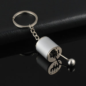 6 Speed Manual Transmission Gear Keychain Lever Metal Key Rinf Car Refitting Metal Pendant keychain