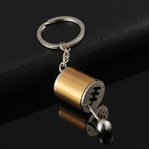 6 Speed Manual Transmission Gear Keychain Lever Metal Key Rinf Car Refitting Metal Pendant keychain